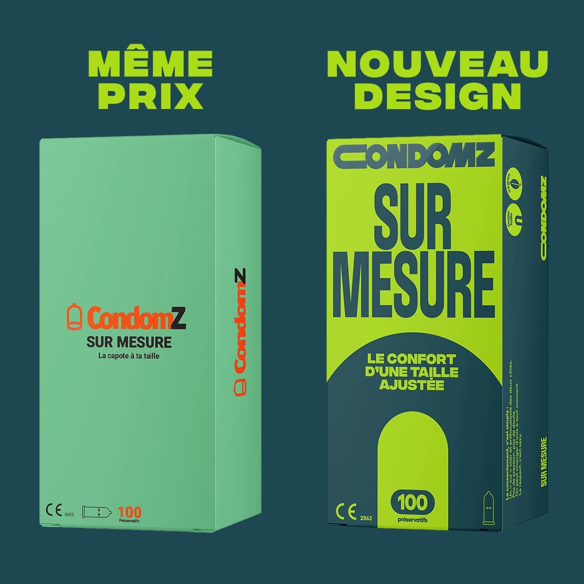 Condomz Sur Mesure - Taille Ajustée & Latex x100 - Condomz