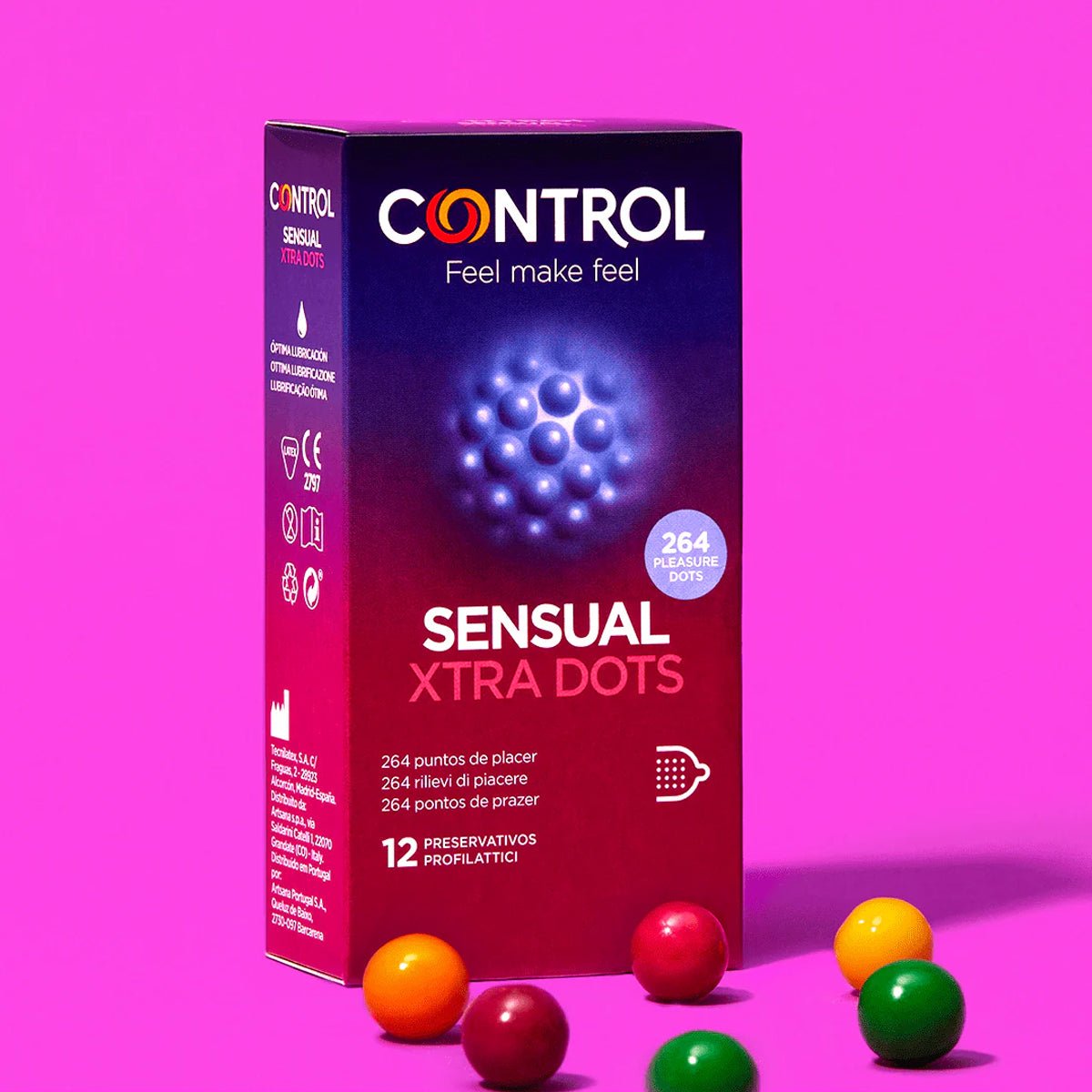 Control Sensual Xtra Dots - Perlé & Extra-Lubrifié - Condomz