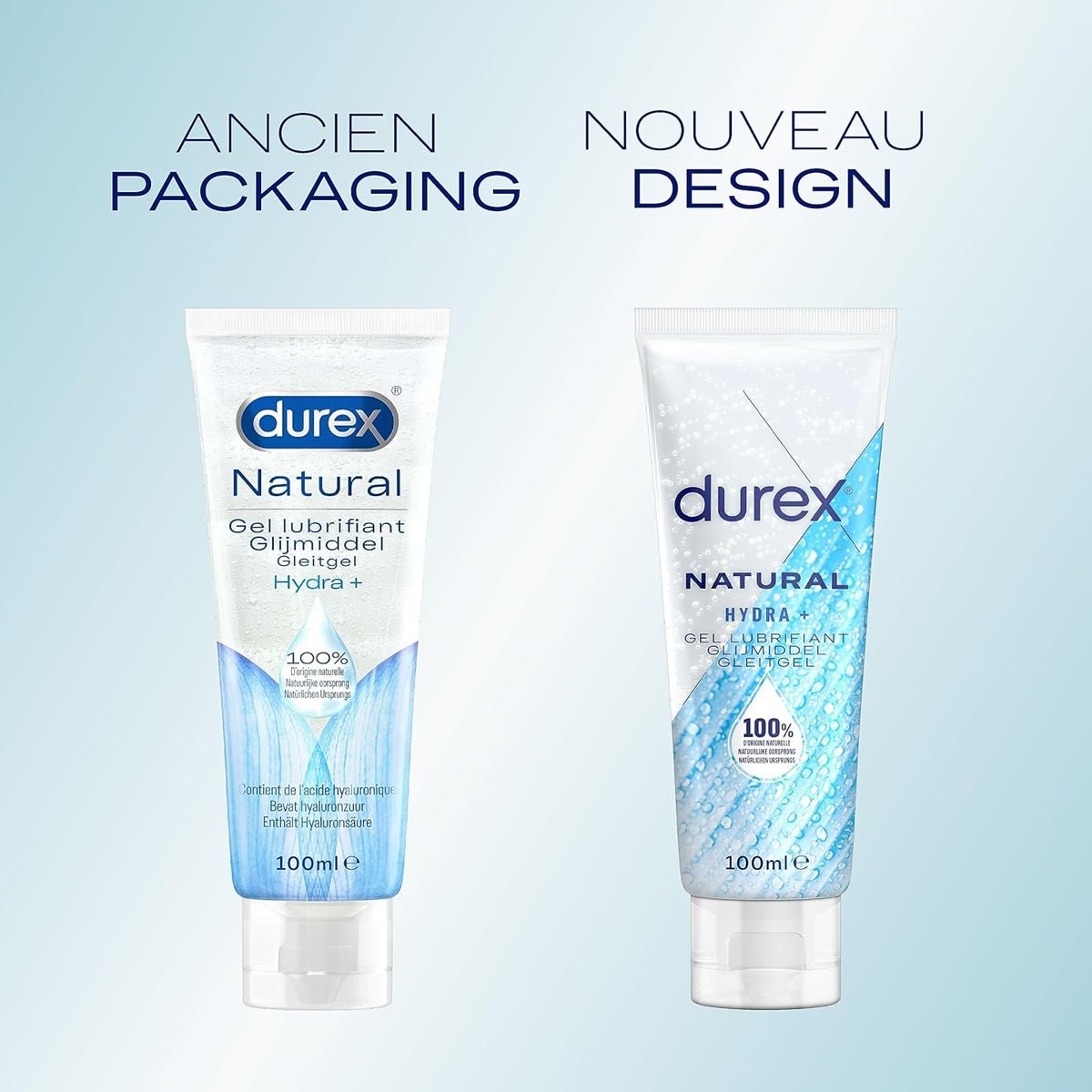 Durex Gel lubrifiant Natural Hydra+ - Hydratant & À Base d'Eau - Condomz