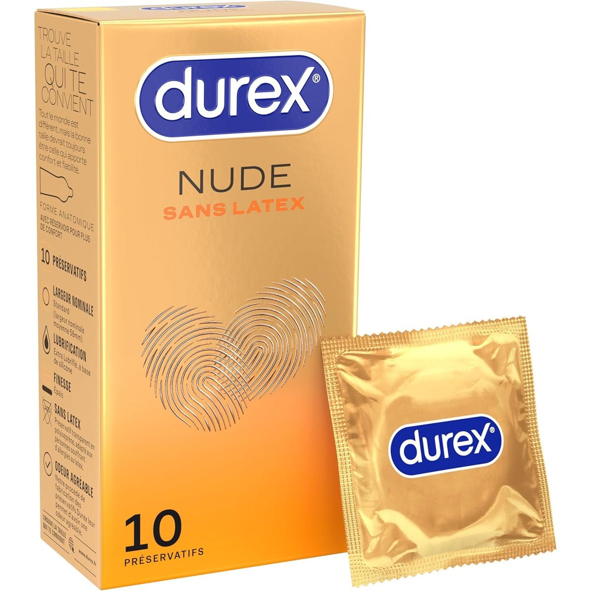 Durex Nude Sans Latex - Extra-Lubrifié & Extra-Résistant - Condomz