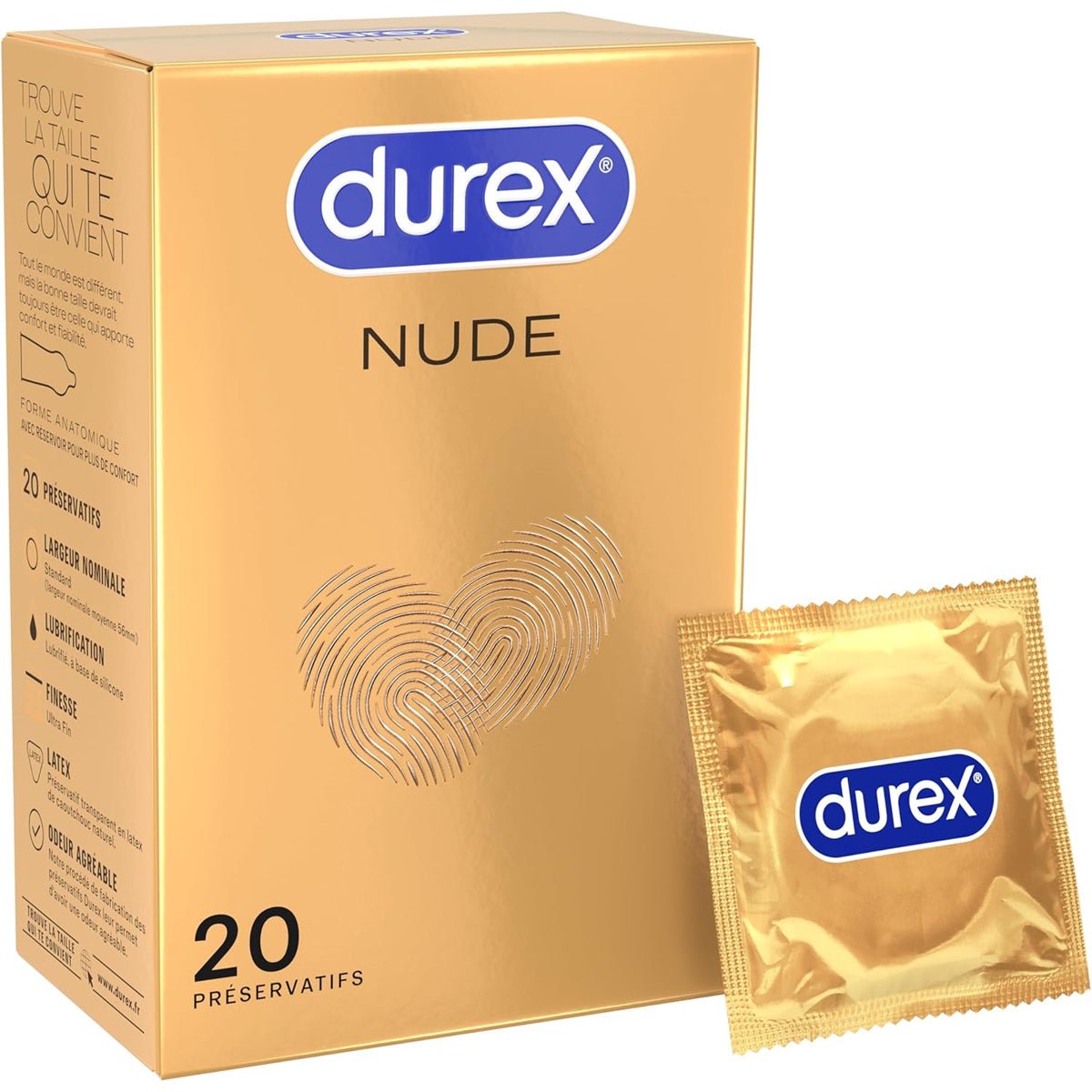 Durex Nude - Ultra-Fin & Anatomique - Condomz