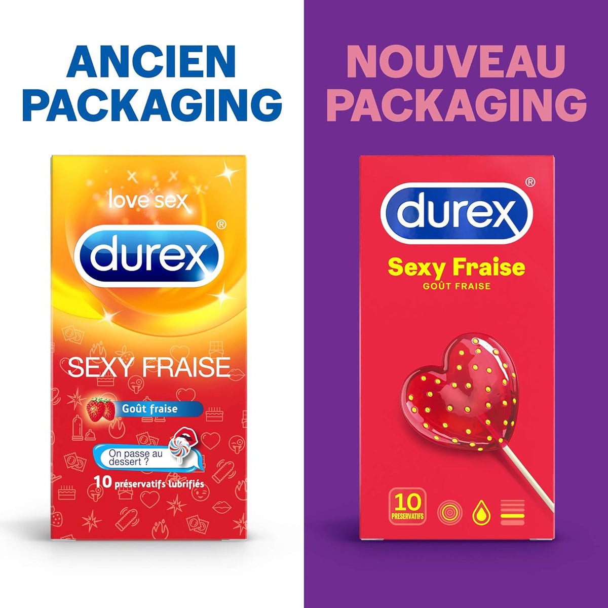 Durex Sexy Fraise - Extra-Lubrifié & Anatomique - Condomz