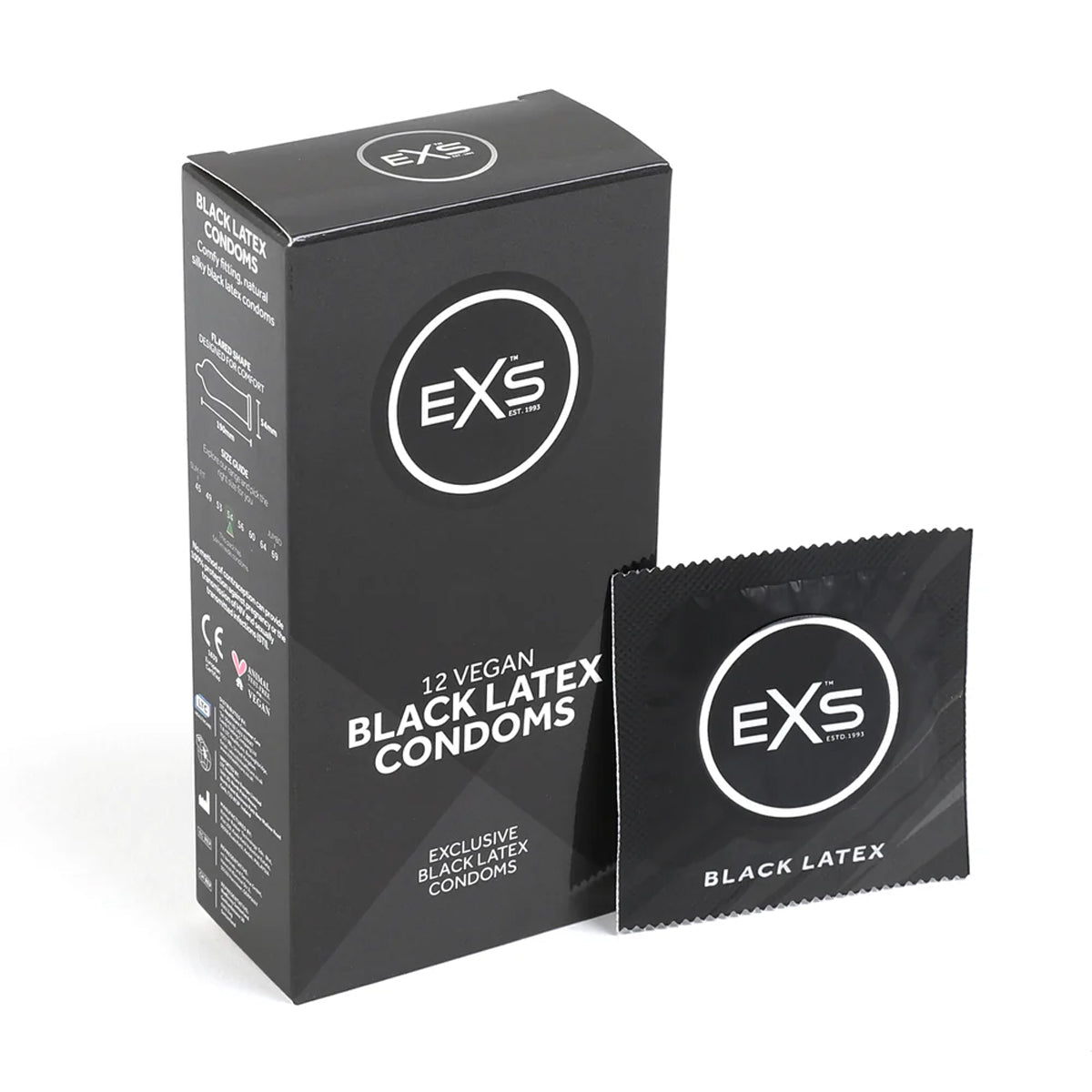 EXS Black Latex - Noir & 54 mm - Condomz