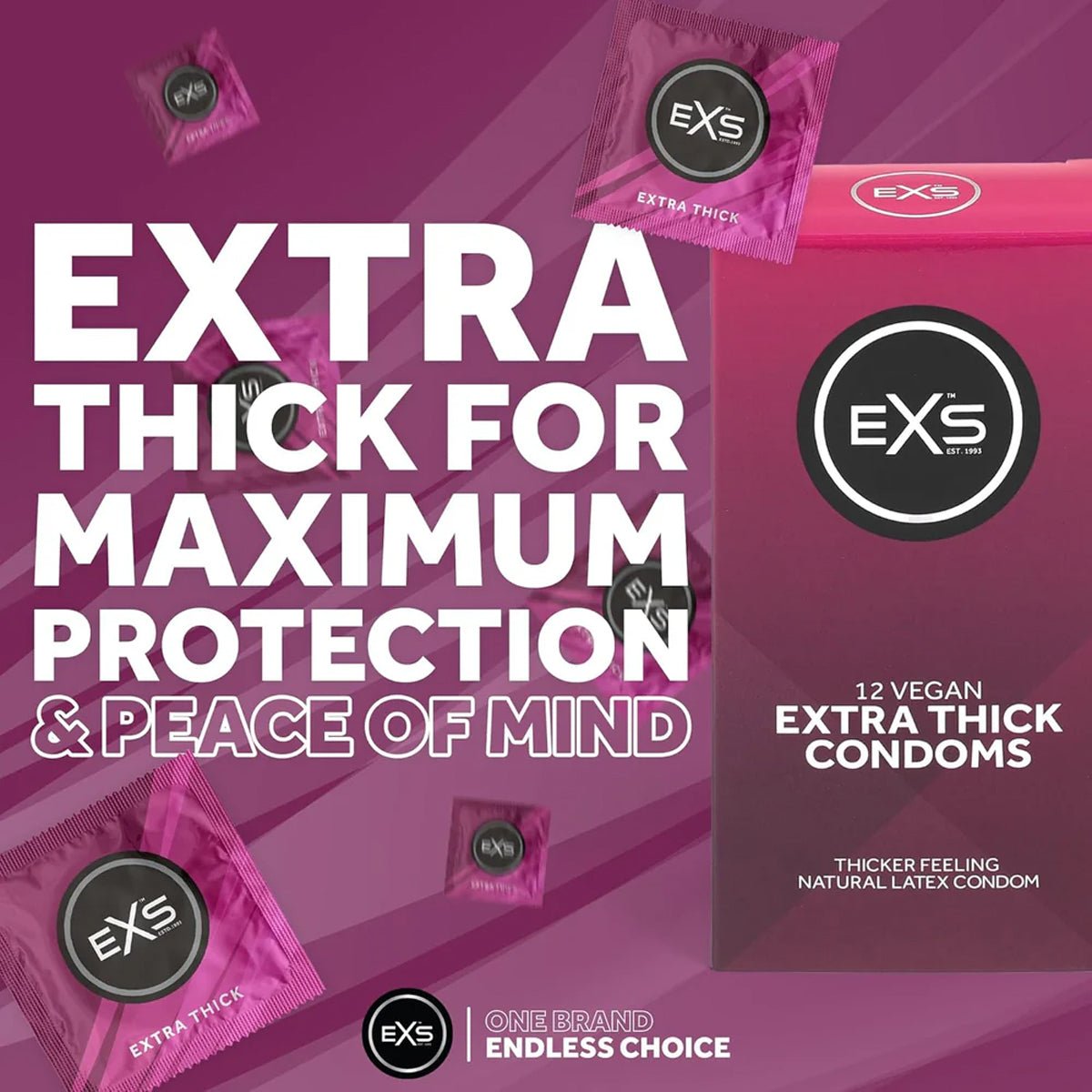 EXS Extra Safe - Extra-Résistant & 53 mm - Condomz