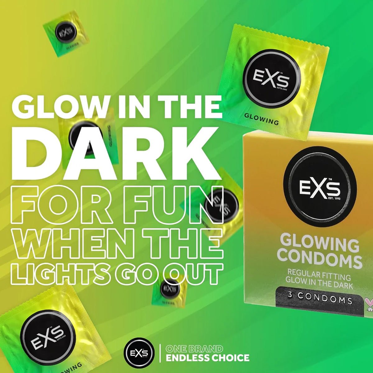 EXS Glow in the dark - Phosphorescent & 53 mm - Condomz