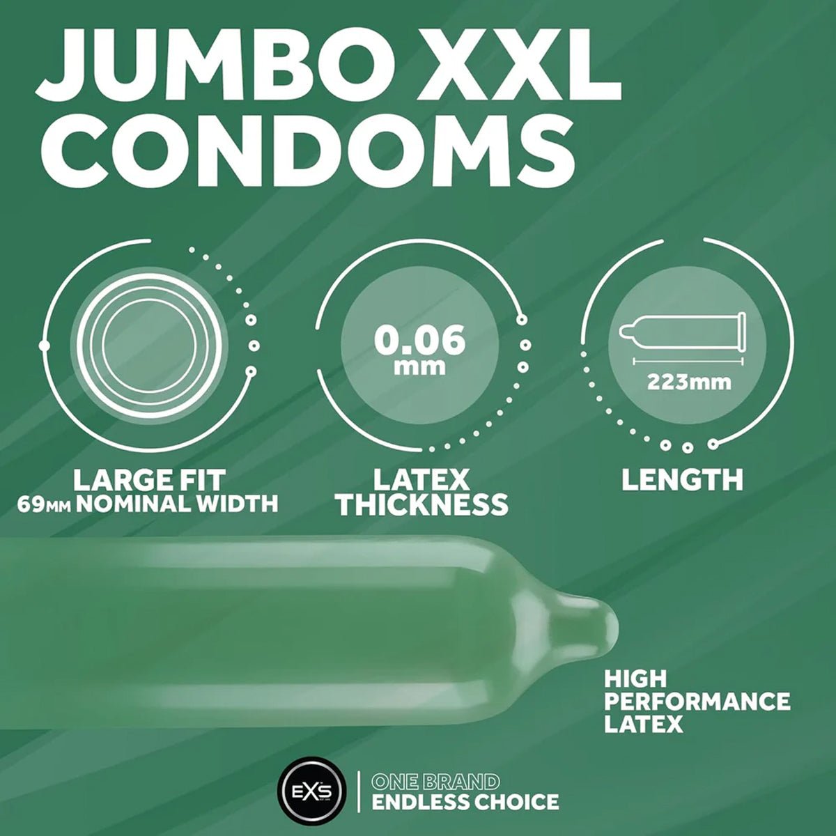 EXS Jumbo Extra Large - Grande Taille & Latex - Condomz