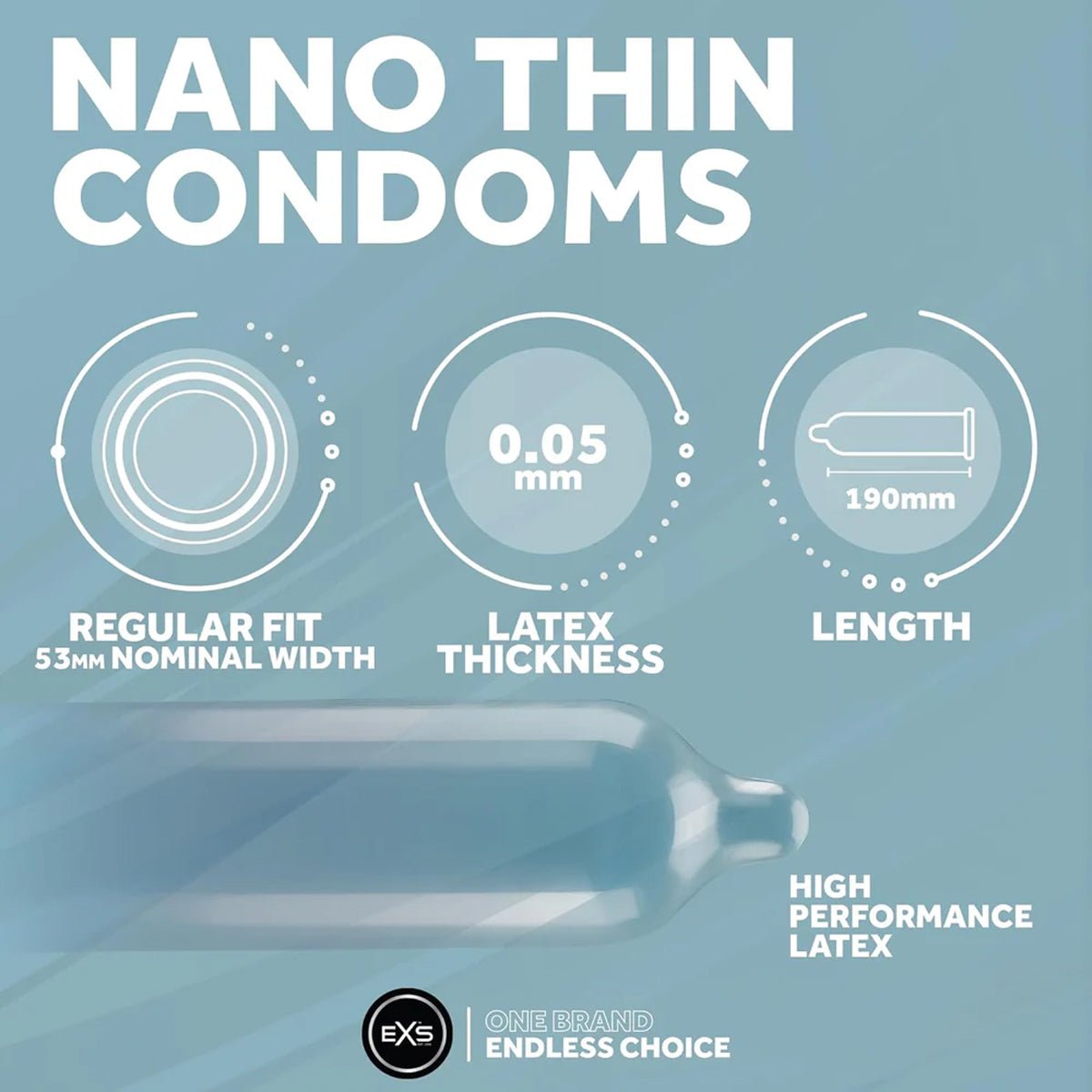 EXS Nano Thin - Ultra-Fin & 53 mm - Condomz