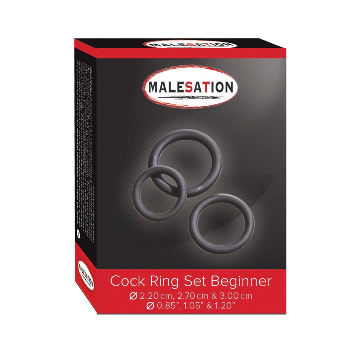Malesation Cock Ring Set Beginner - Effet Retardant & Noir - Condomz