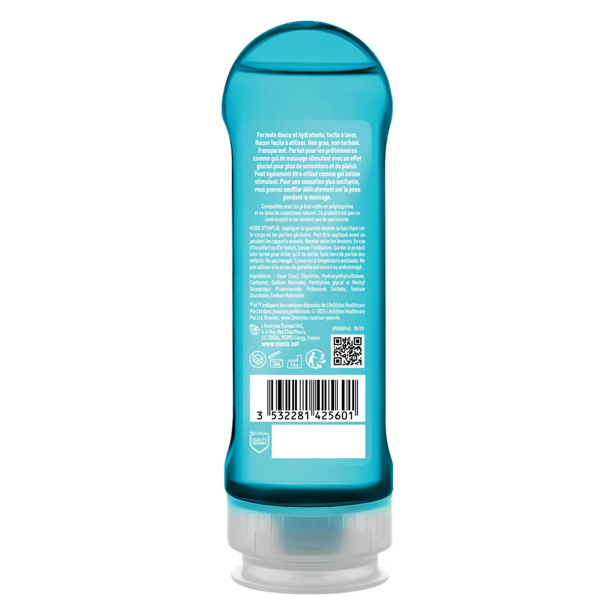 Manix Ice Feel - Gel Massage & Intime 2 en 1 - Condomz