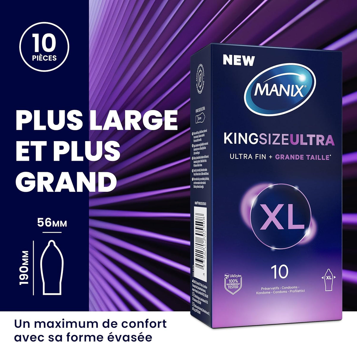 Manix King Size Ultra - Évasé & Parfumé - Condomz