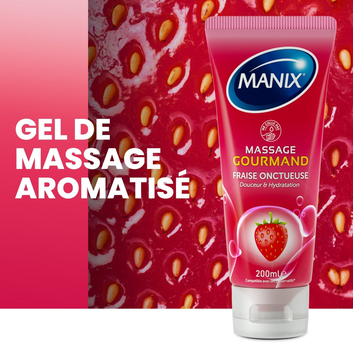 Manix Massage Gourmand - Parfumé & Hydratant - Condomz