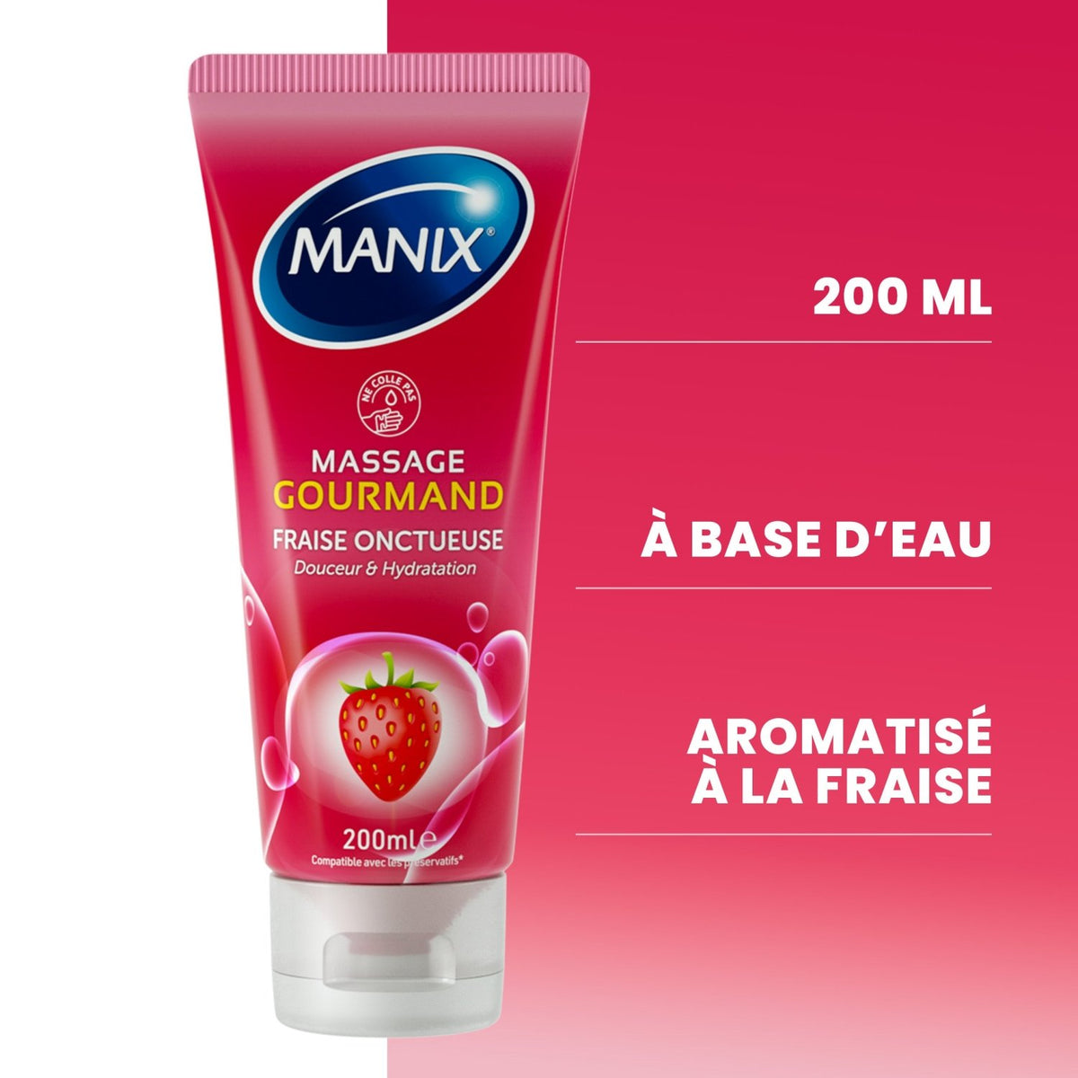 Manix Massage Gourmand - Parfumé & Hydratant - Condomz