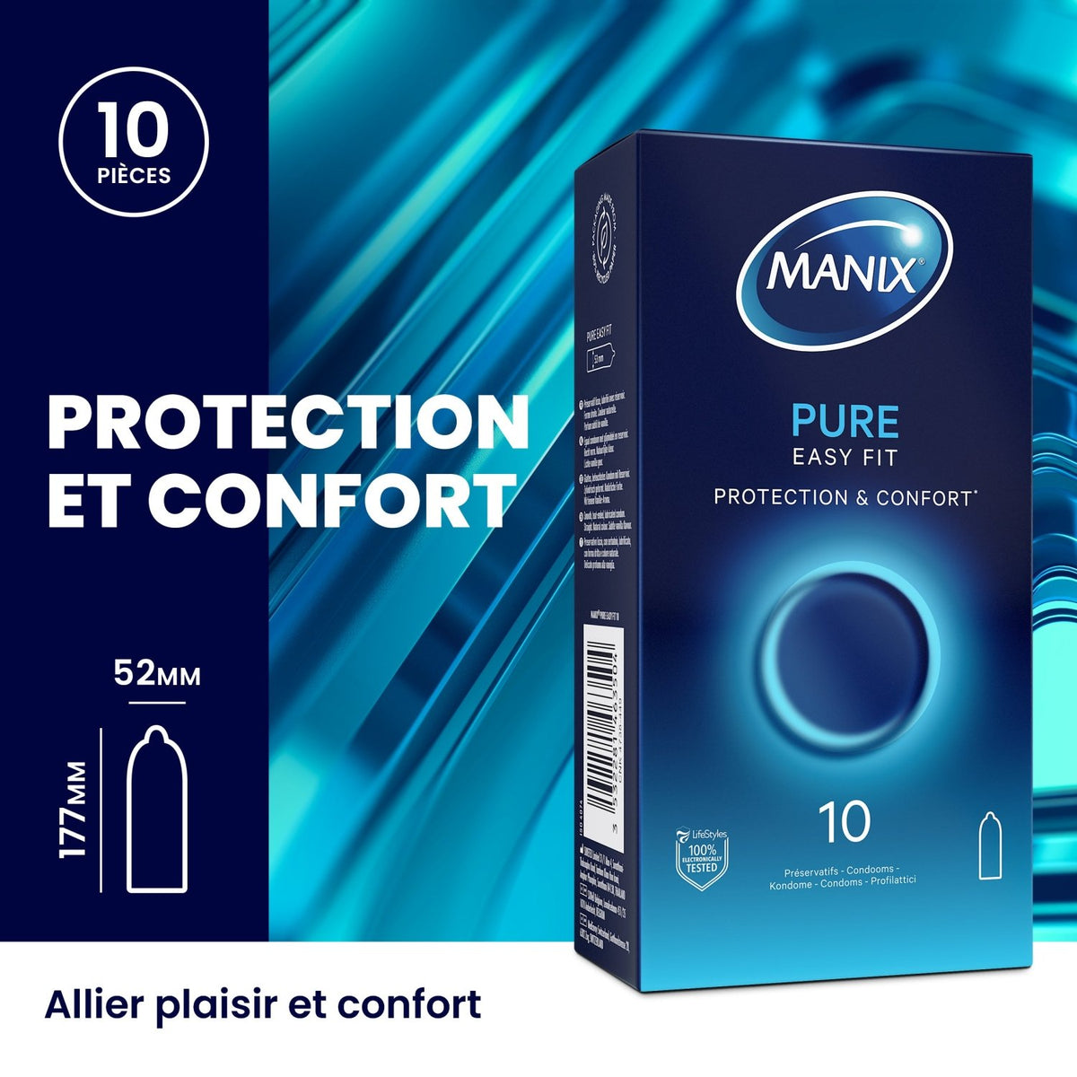 Manix Pure Easy Fit - Naturel & 53 mm - Condomz