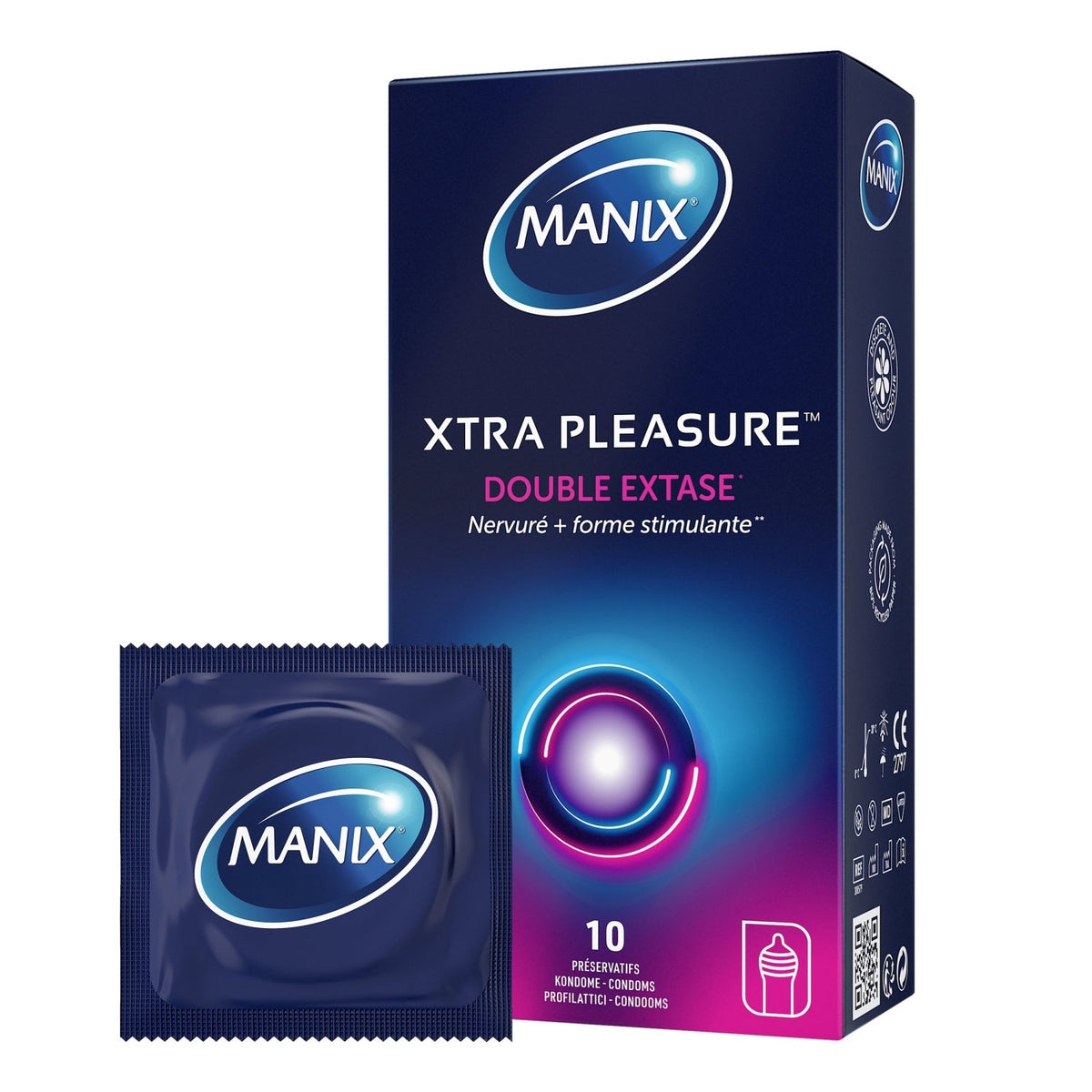 Manix Xtra Pleasure Double extase - Nervuré & Perlé - Condomz