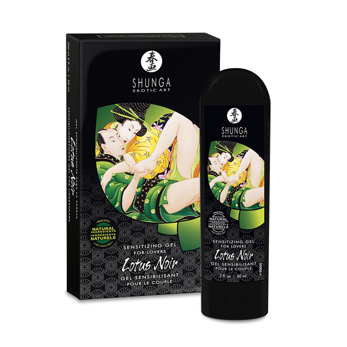 Shunga Lotus Noir - Effet Rafraîchissant & À Base d'Eau - Condomz