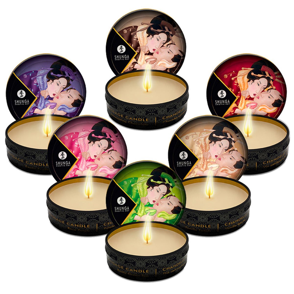 Shunga Mini Bougie de massage - Effet Chauffant & Parfumé - Condomz