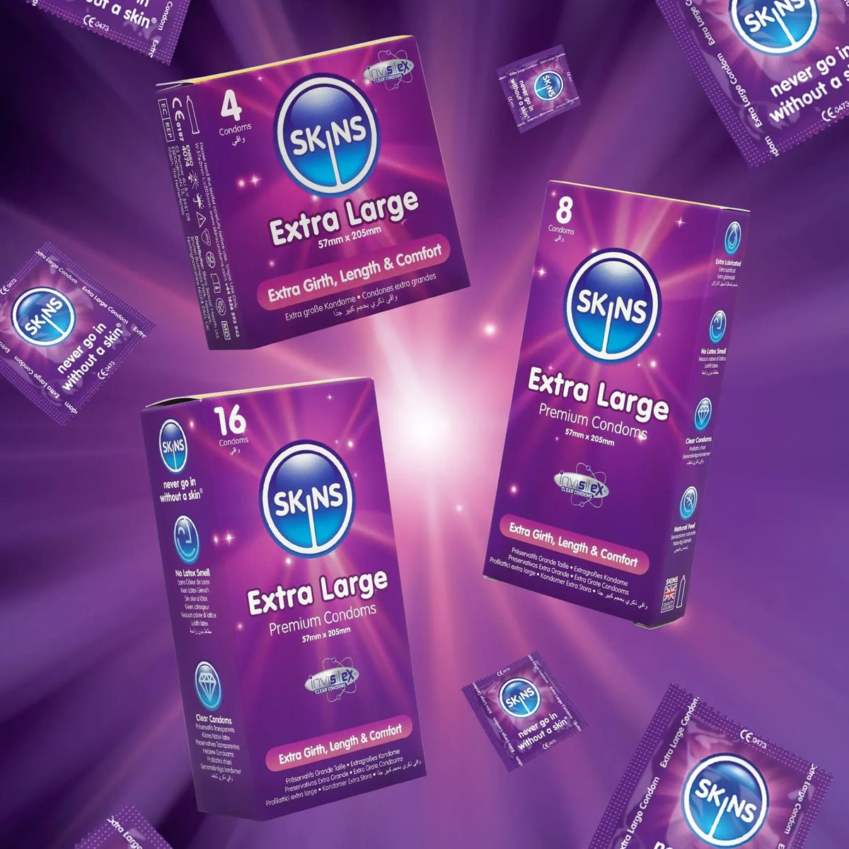 Skins Extra Large - Grande Taille & Extra-Lubrifié - Condomz