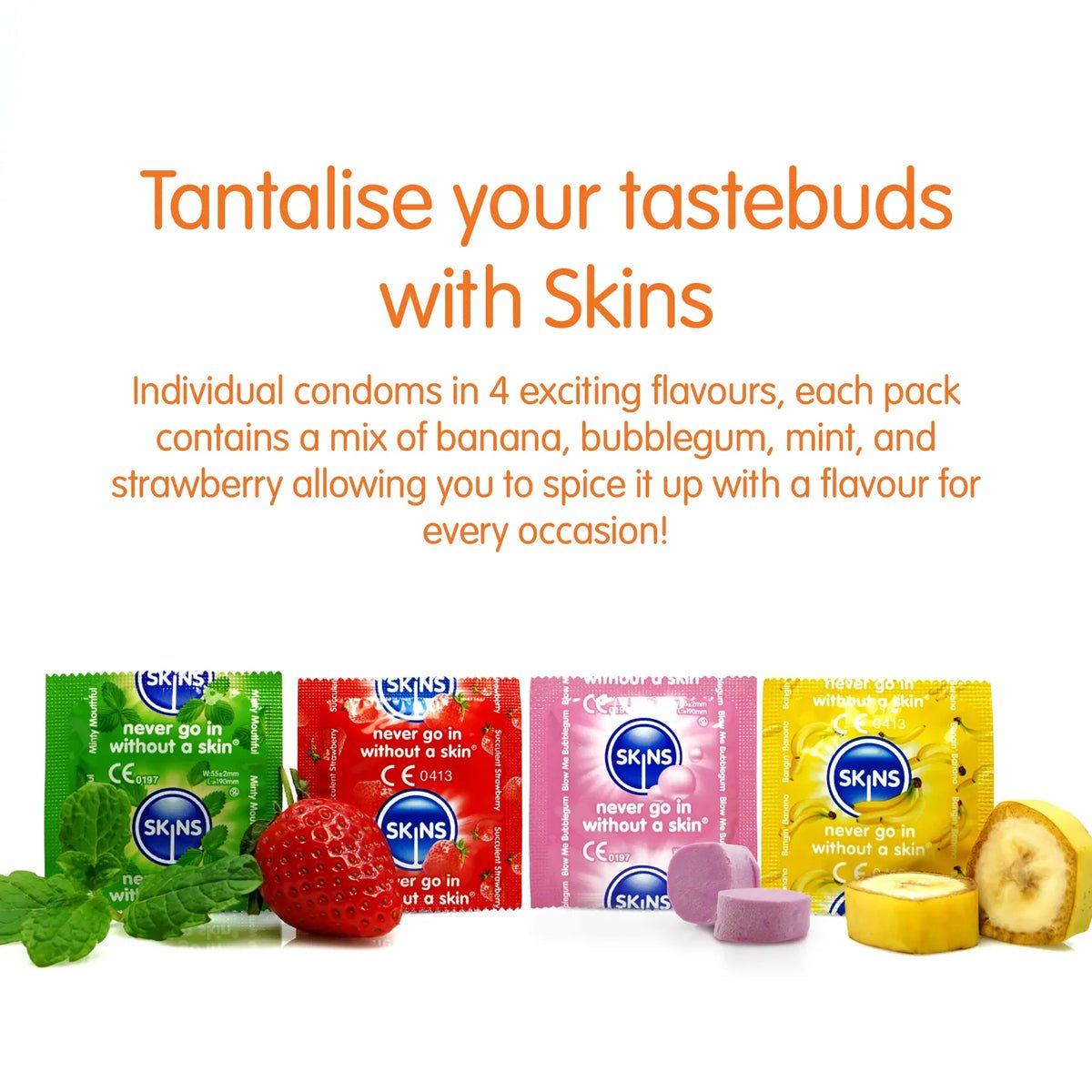 Skins Flavoured - Extra-Lubrifié & Parfumé - Condomz