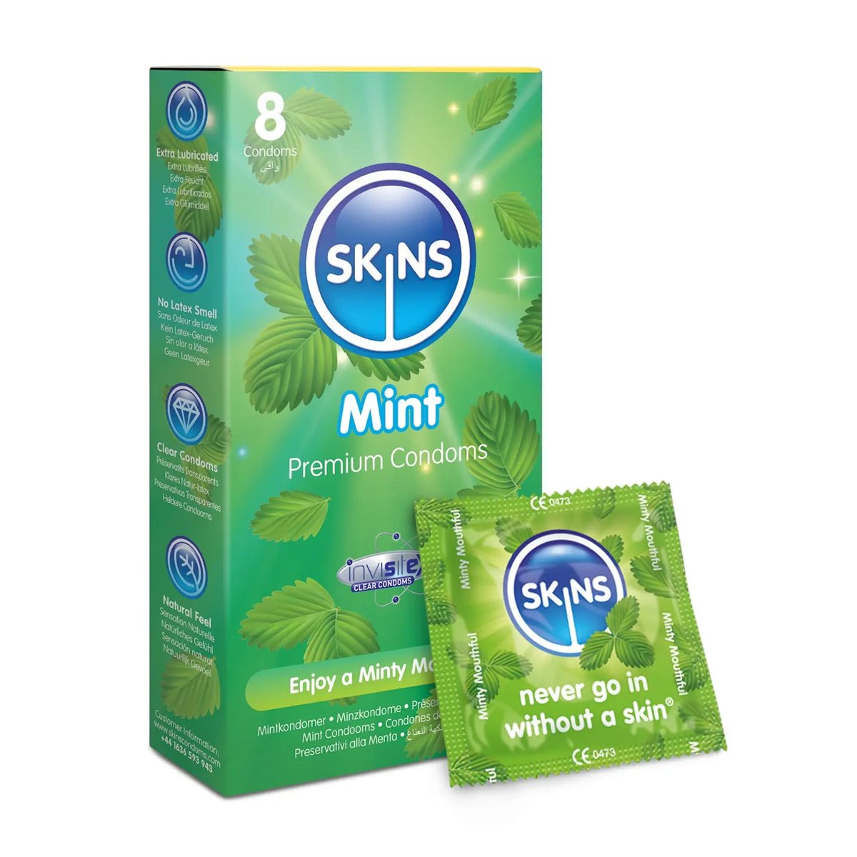 Skins Mint - Extra-Lubrifié & Parfumé - Condomz