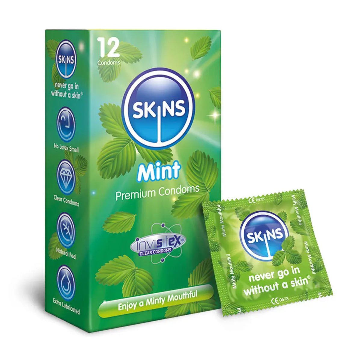 Skins Mint - Extra-Lubrifié & Parfumé - Condomz