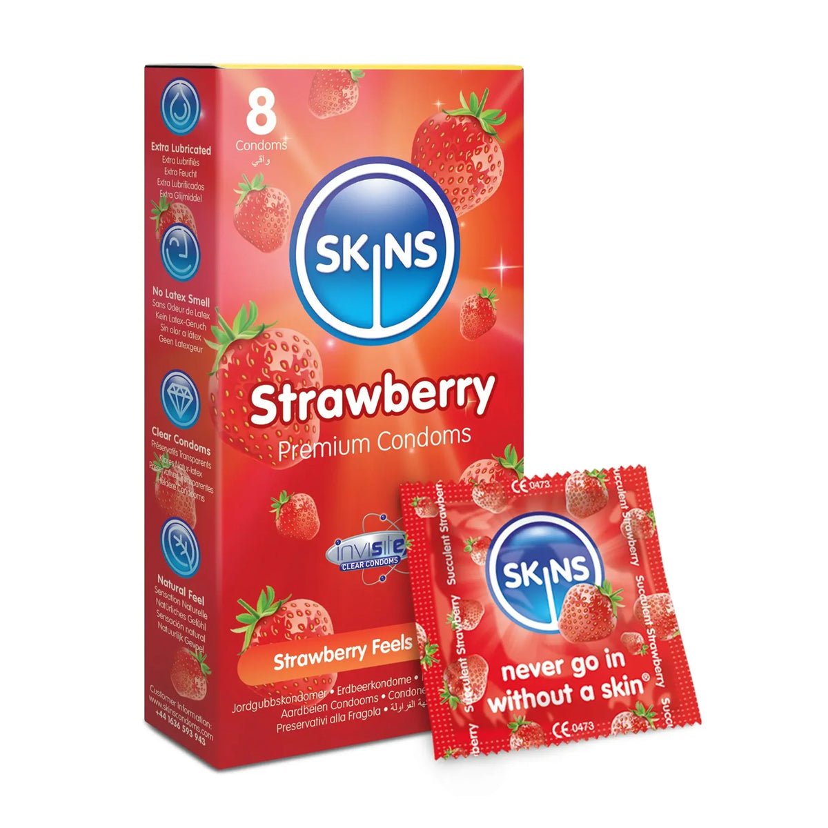 Skins Strawberry - Extra-Lubrifié & Parfumé - Condomz