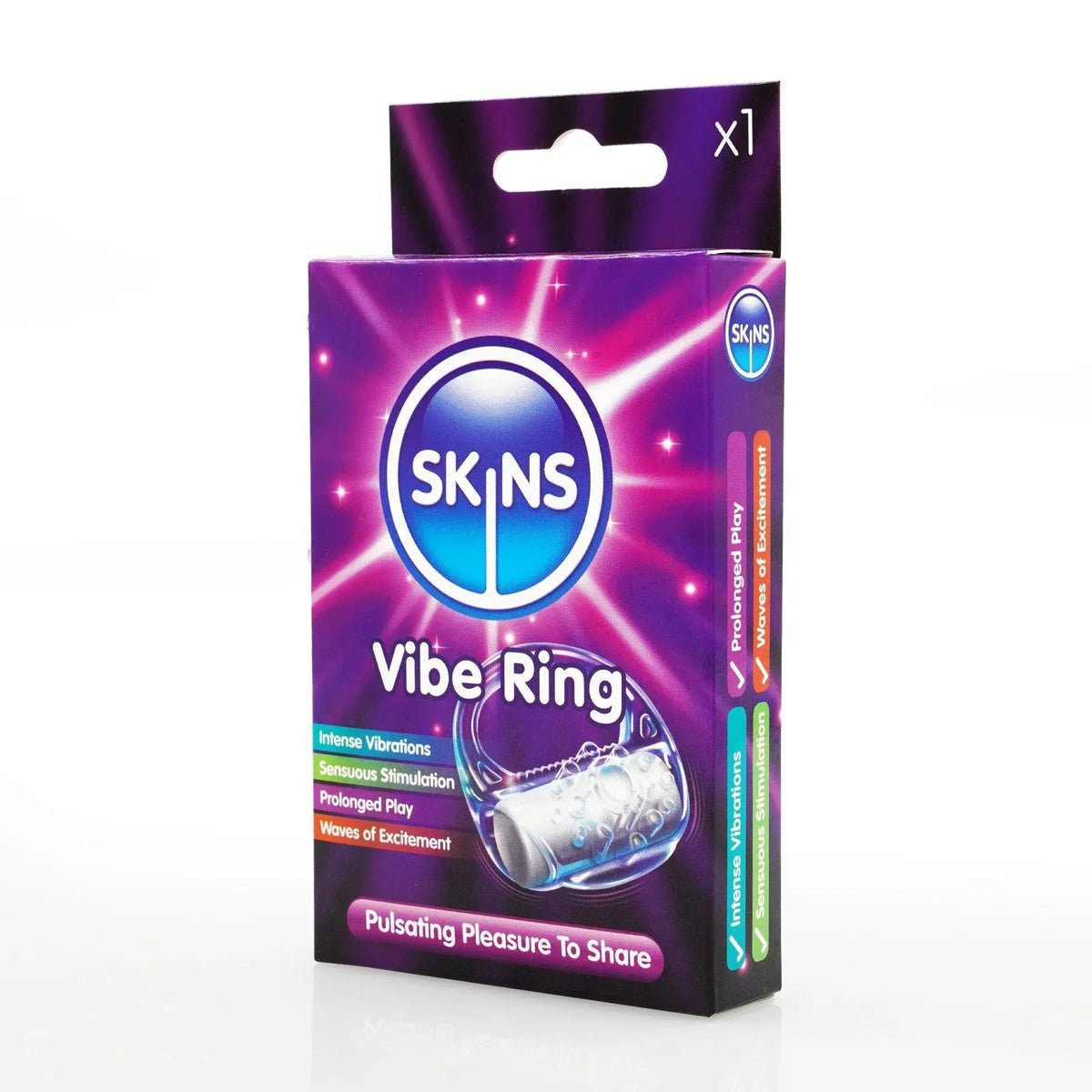 Skins Vibe Ring - Effet Picotant & Effet Retardant - Condomz