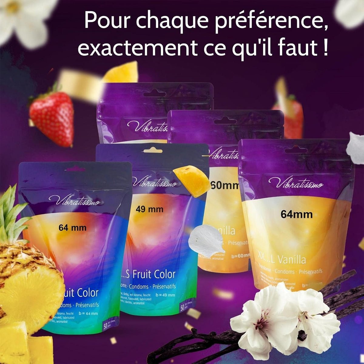 Vibratissimo XXS/L Vanilla - Toutes Tailles & Parfumé - Condomz