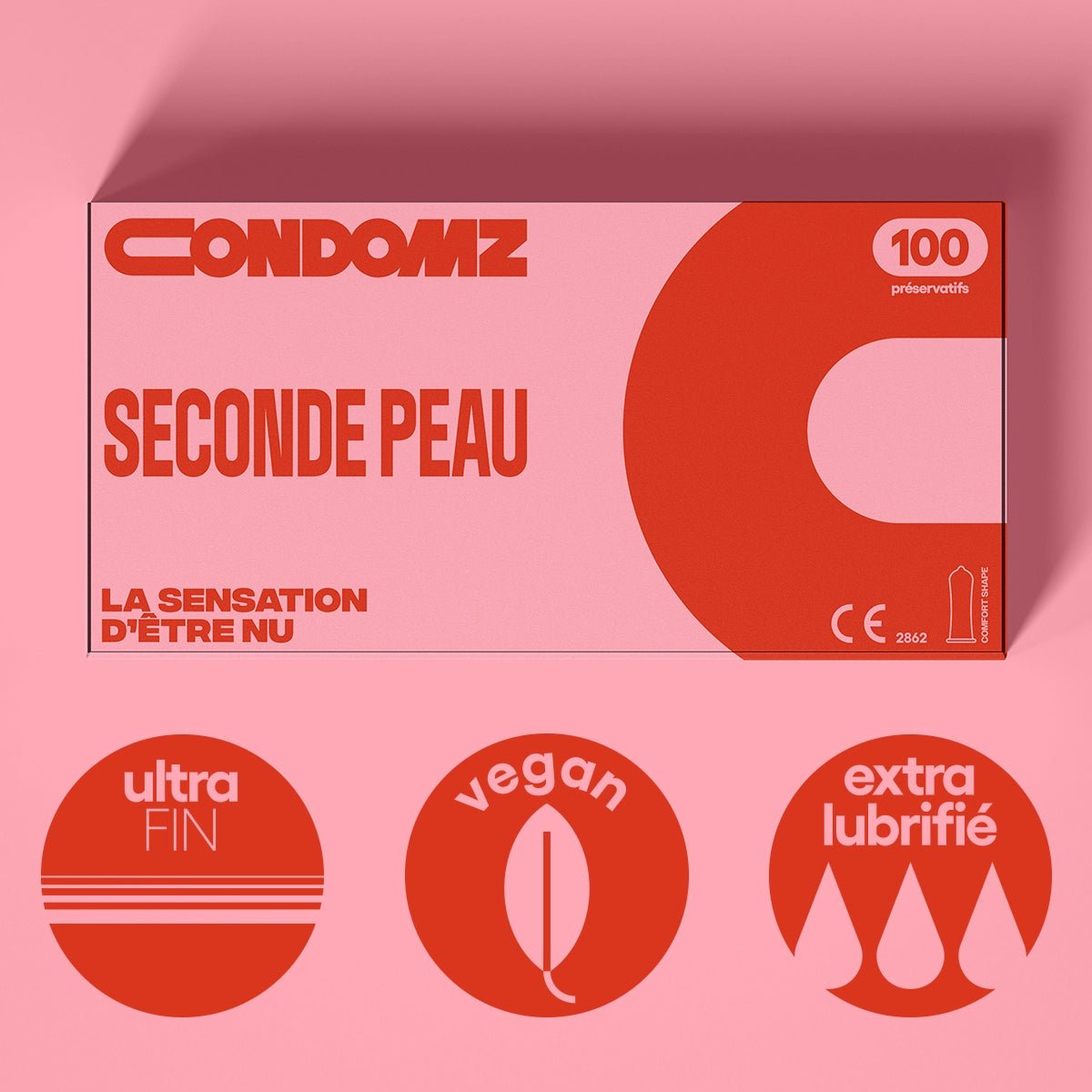 Condomz Seconde Peau - Ultra-Fin & 52 mm x100 - Condomz