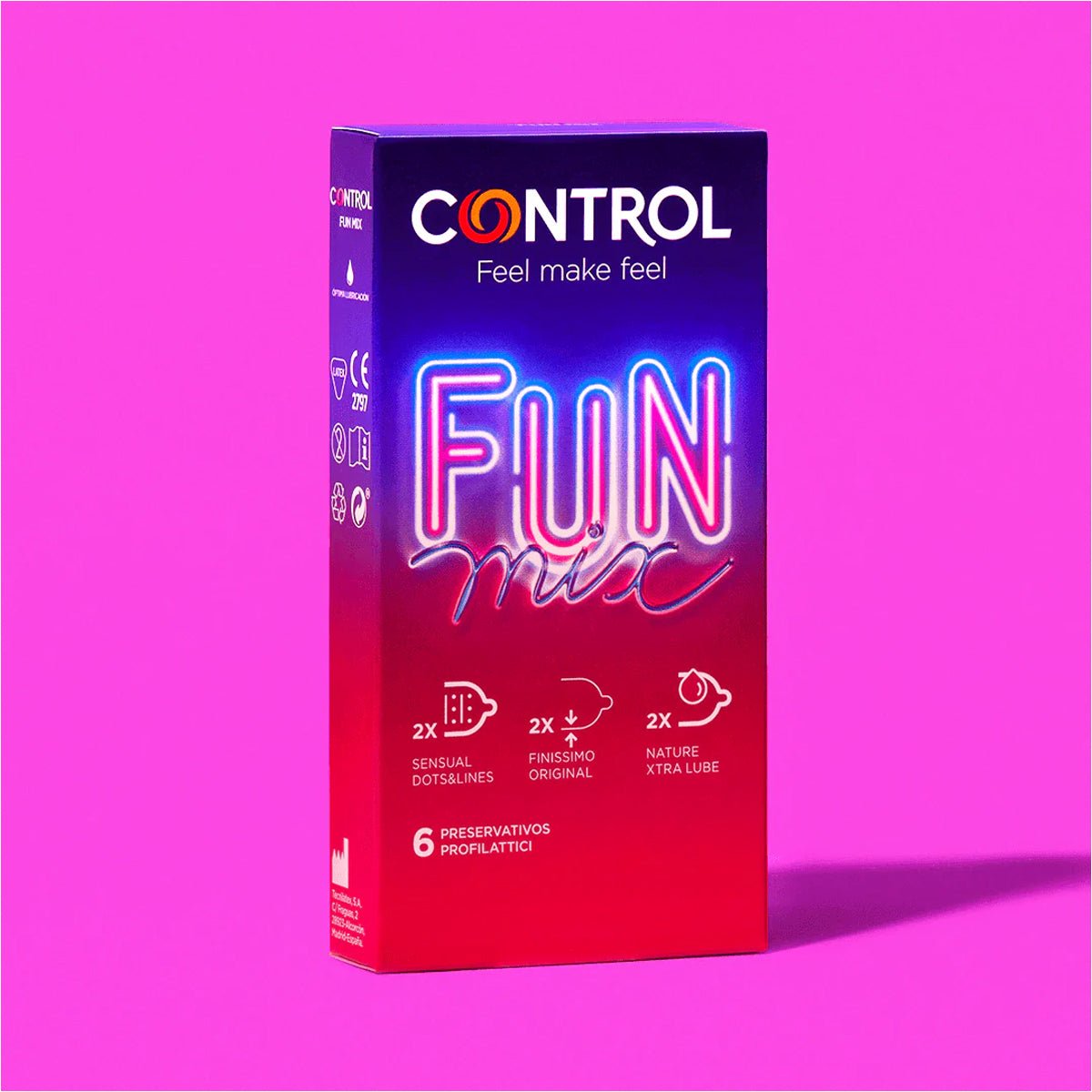 Control Fun Mix - Extra-Lubrifié & Nervuré - Condomz
