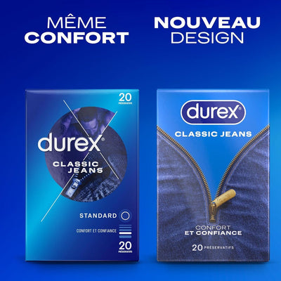 Durex Classic Jeans - Extra-Lubrifié & Anatomique - Condomz