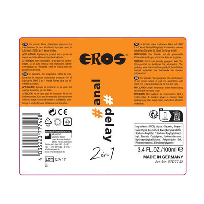 Eros 2 en 1 / Anal delay - Longue Durée & À Base d'Eau - Condomz