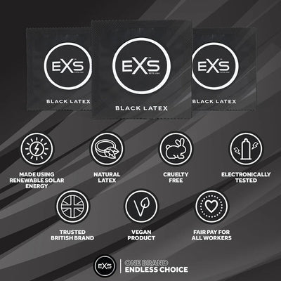 EXS Black Latex - Noir & 54 mm - Condomz