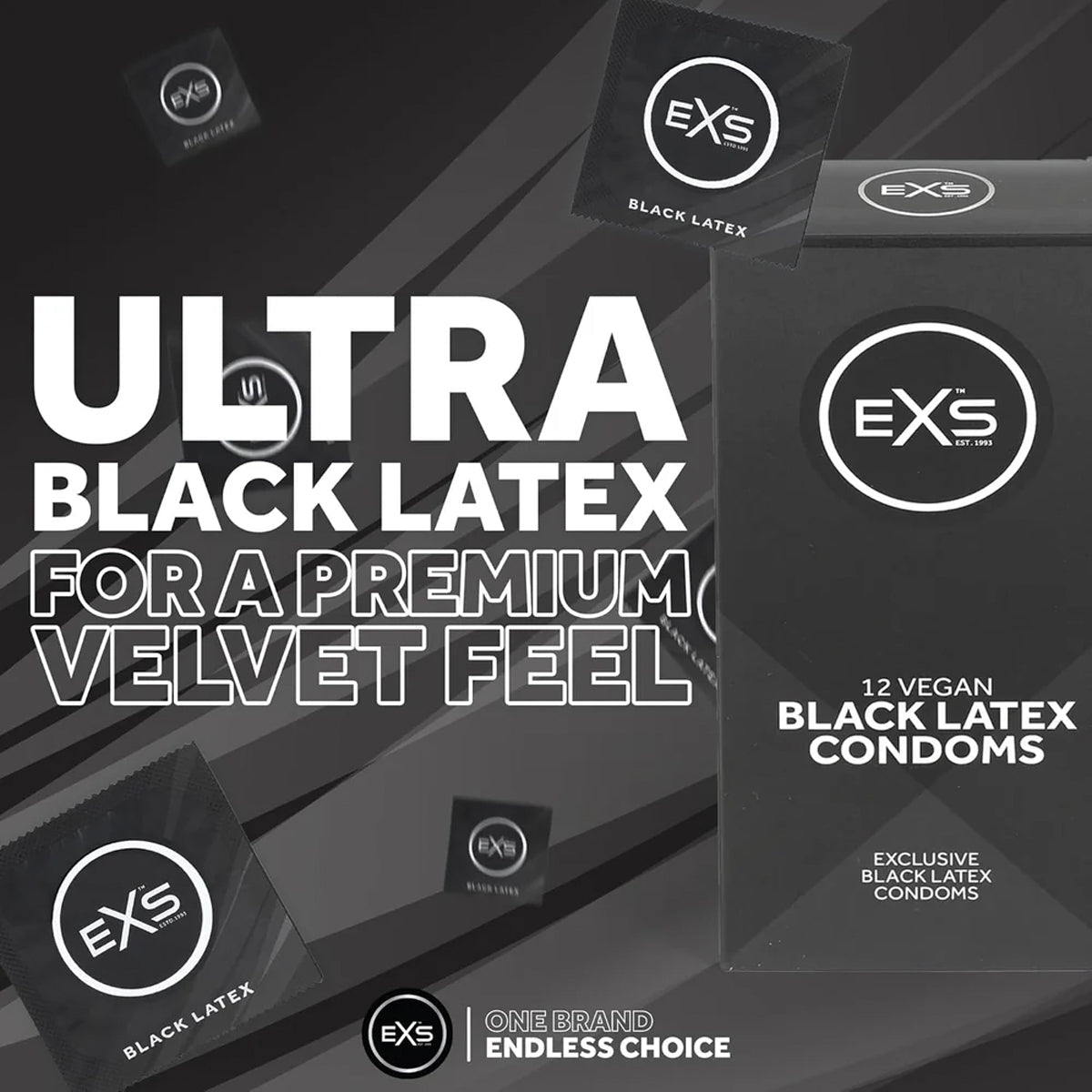 EXS Black Latex - Noir & 54 mm - Condomz