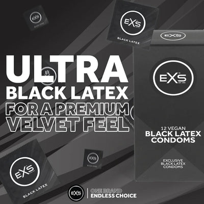 EXS Black Latex - Noir & 54 mm - Condomz