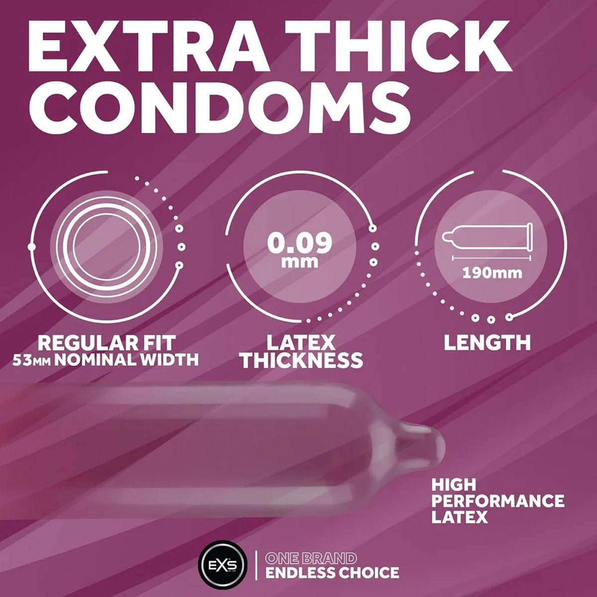 EXS Extra Safe - Extra-Résistant & 53 mm - Condomz
