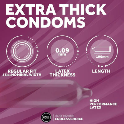 EXS Extra Safe - Extra-Résistant & 53 mm - Condomz