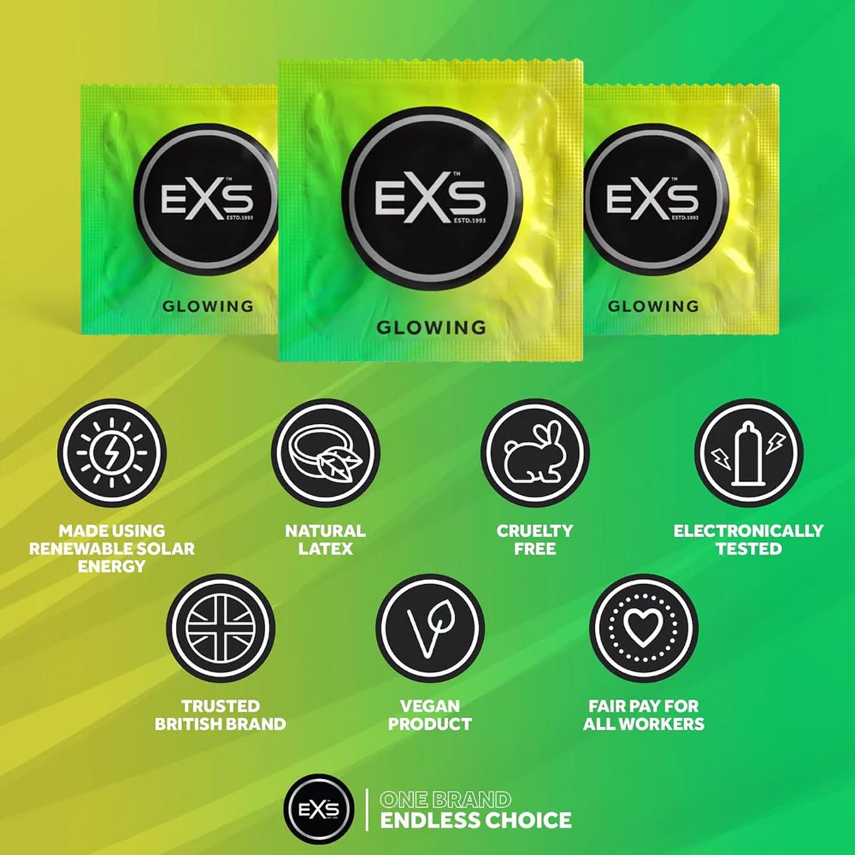 EXS Glow in the dark - Phosphorescent & 53 mm - Condomz