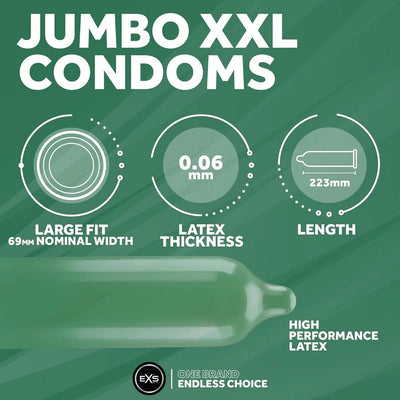 EXS Jumbo Extra Large - Grande Taille & Latex - Condomz