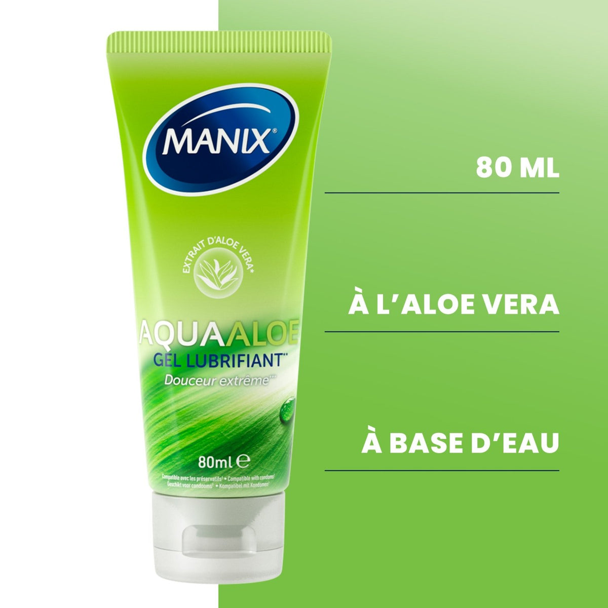 Manix Aqua Aloe - Apaisant & À Base d'Eau - Condomz