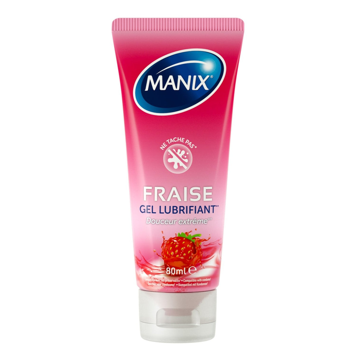 Manix Fraise - Non-Collant & À Base d'Eau - Condomz