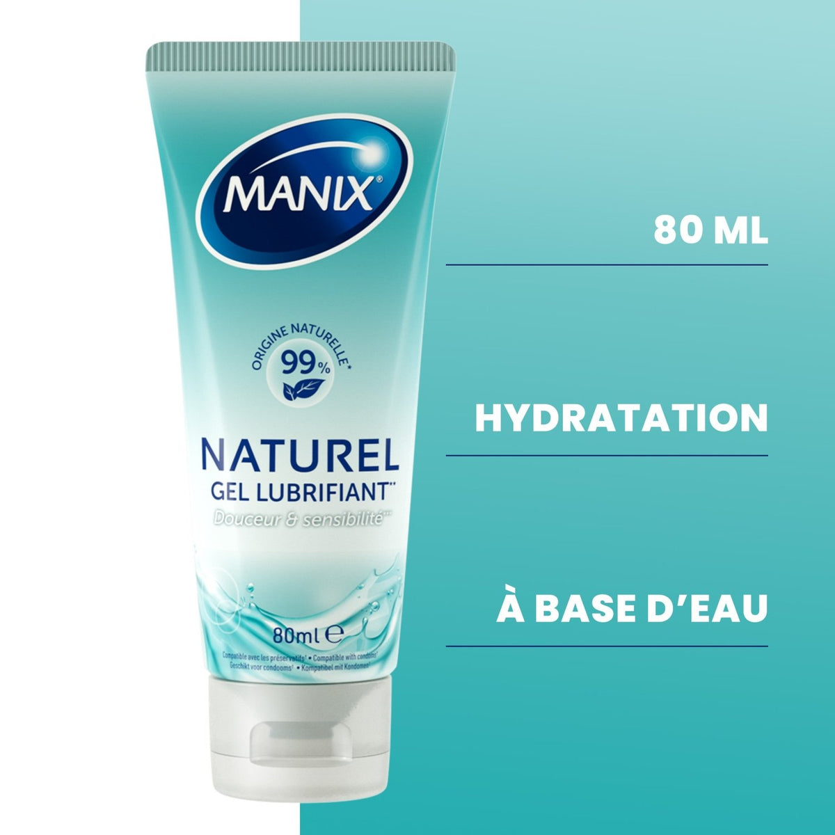 Manix Naturel - Hydratant & À Base d'Eau - Condomz
