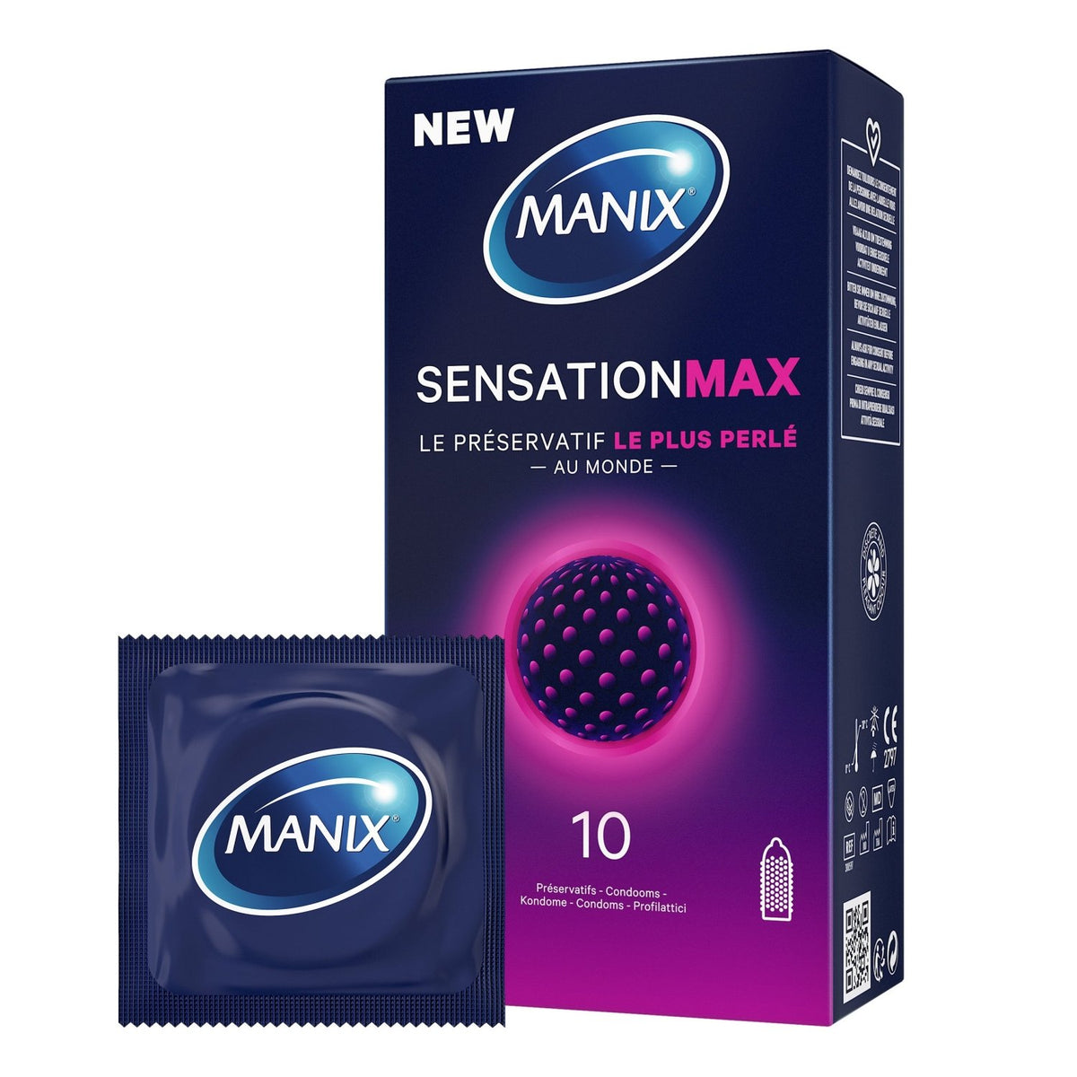 Manix Sensation Max - Perlé & 53 mm - Condomz