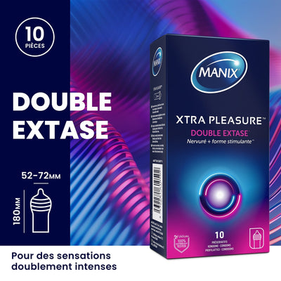 Manix Xtra Pleasure Double extase - Nervuré & Perlé - Condomz