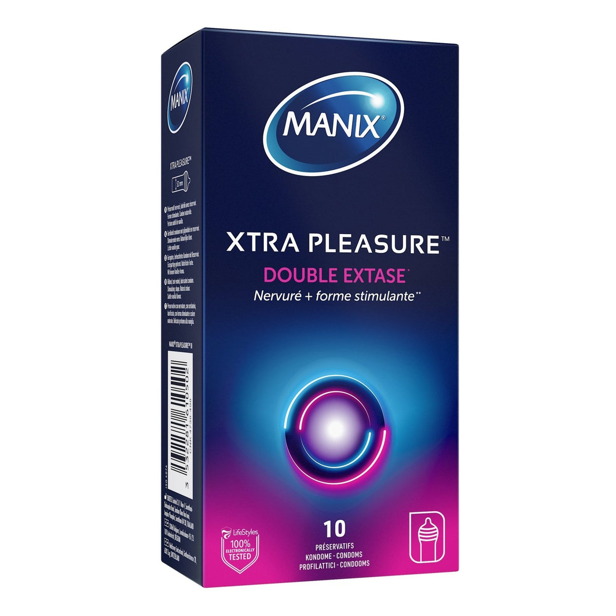 Manix Xtra Pleasure Double extase - Nervuré & Perlé - Condomz