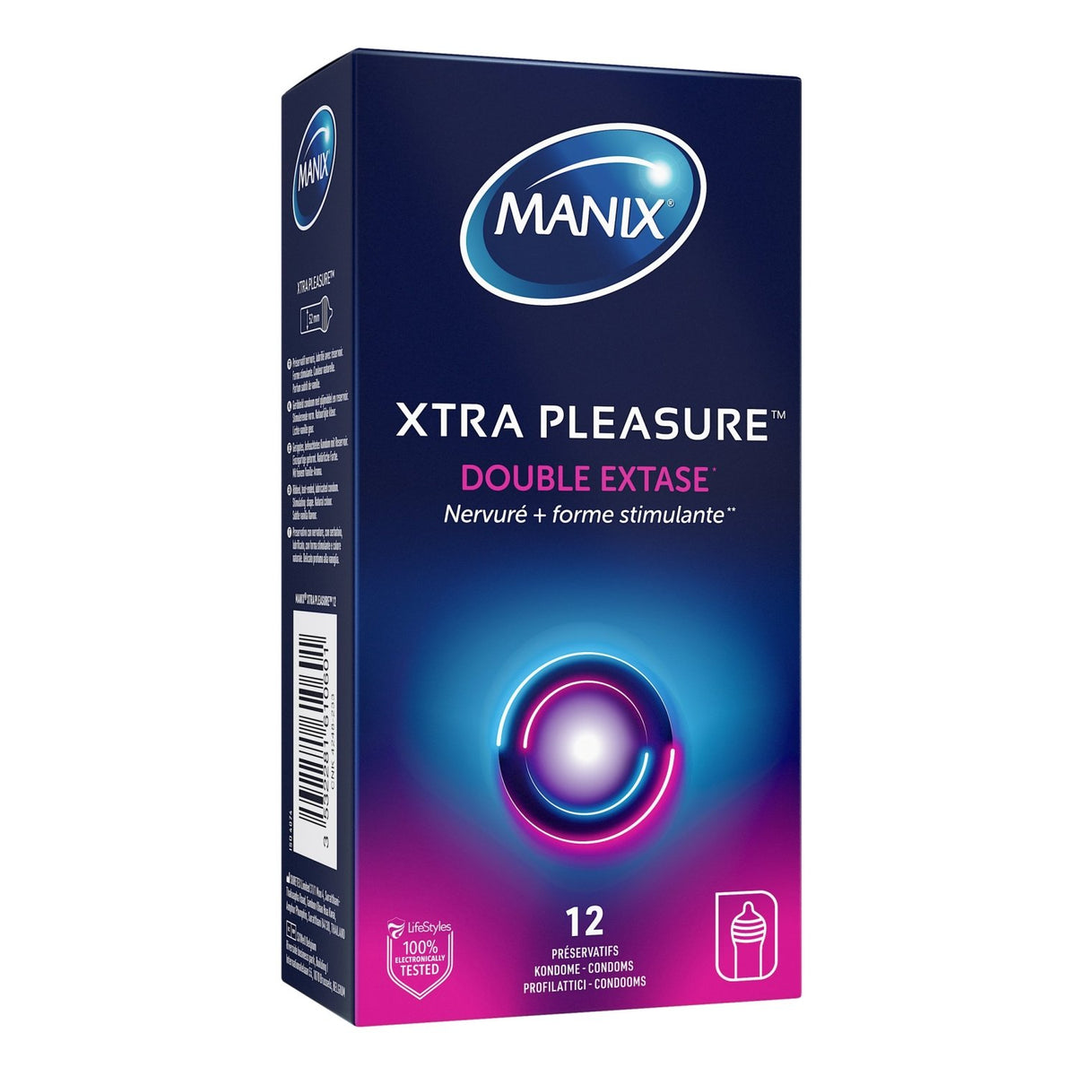 Manix Xtra Pleasure Double extase - Nervuré & Perlé - Condomz