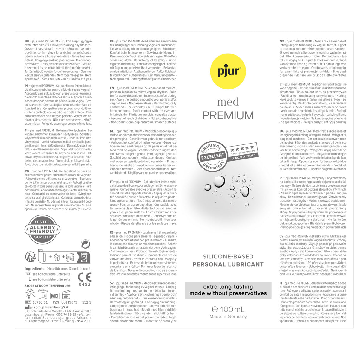Pjur med Premium - Hydratant & À Base de Silicone - Condomz