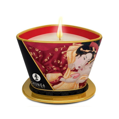 Shunga Bougie de massage - Parfumé & Effet Chauffant - Condomz