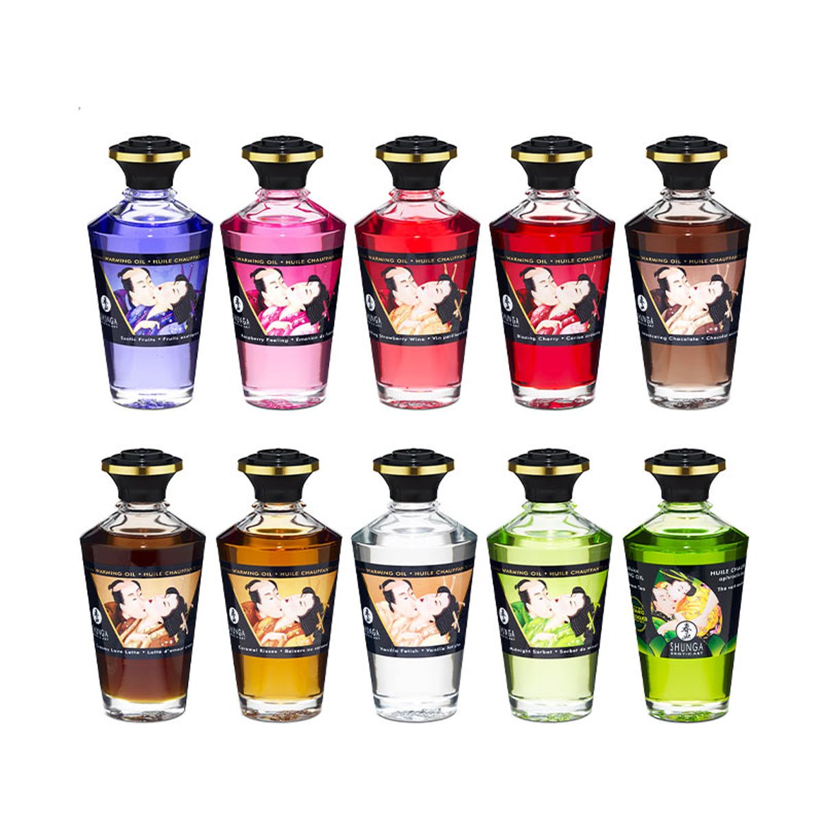 Shunga Huile Chauffante Aphrodisiaque - Parfumé & Effet Massant - Condomz