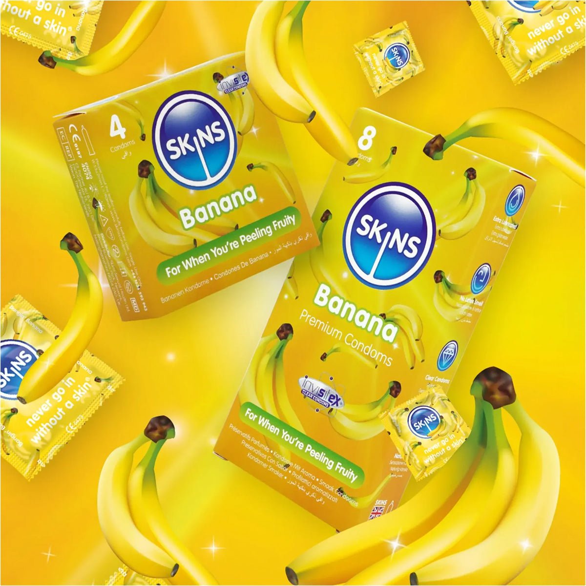 Skins Banana - Parfumé & Extra-Lubrifié - Condomz