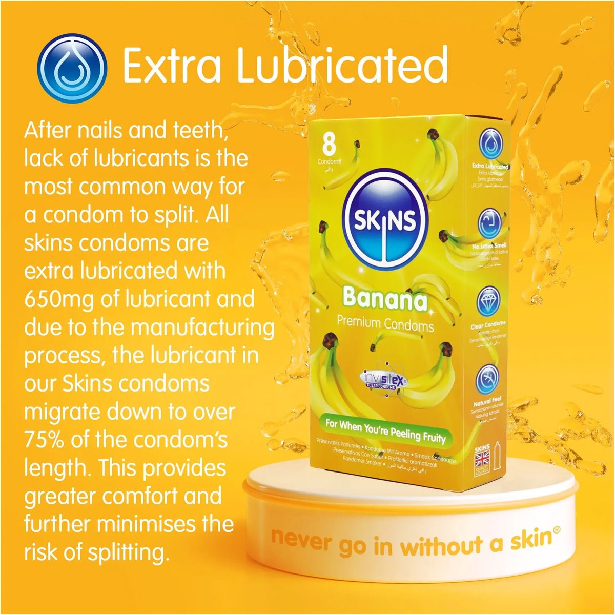 Skins Banana - Parfumé & Extra-Lubrifié - Condomz